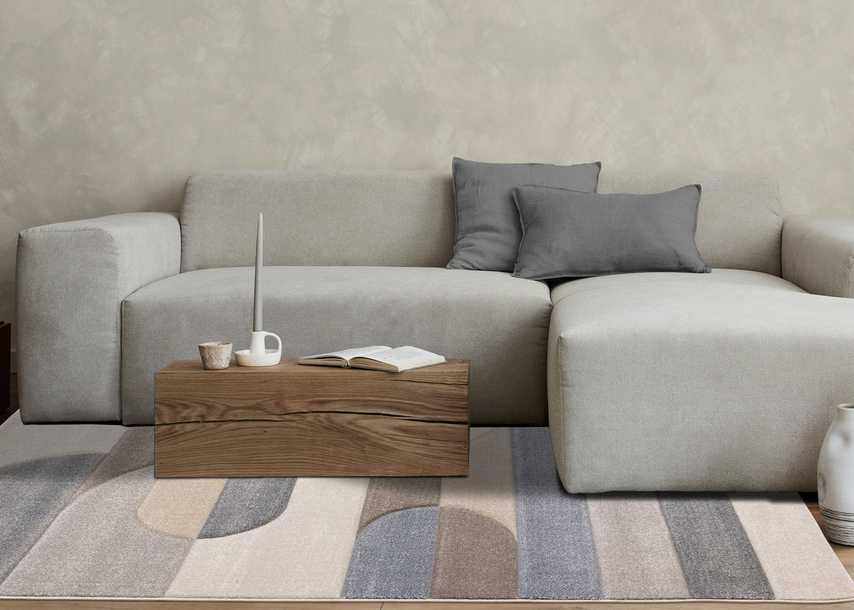 Art Geometric Blue Area Rug