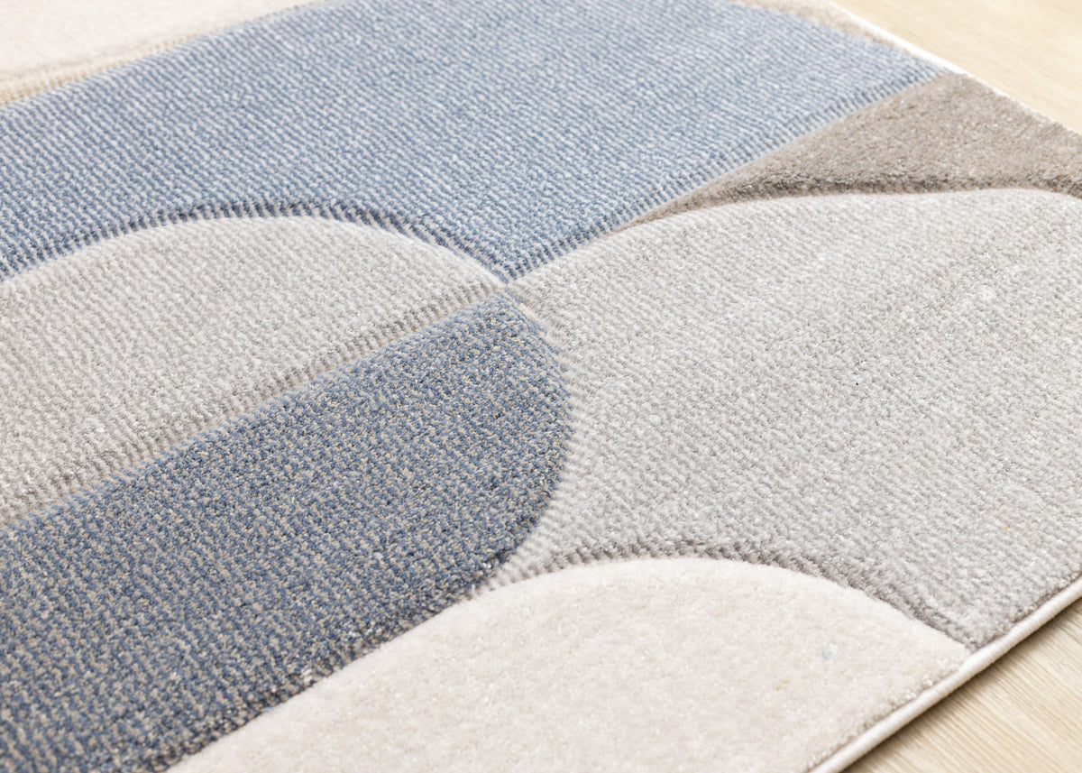 Art Geometric Blue Area Rug