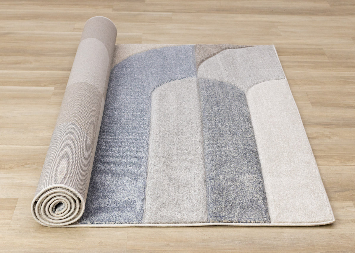 Art Geometric Blue Area Rug