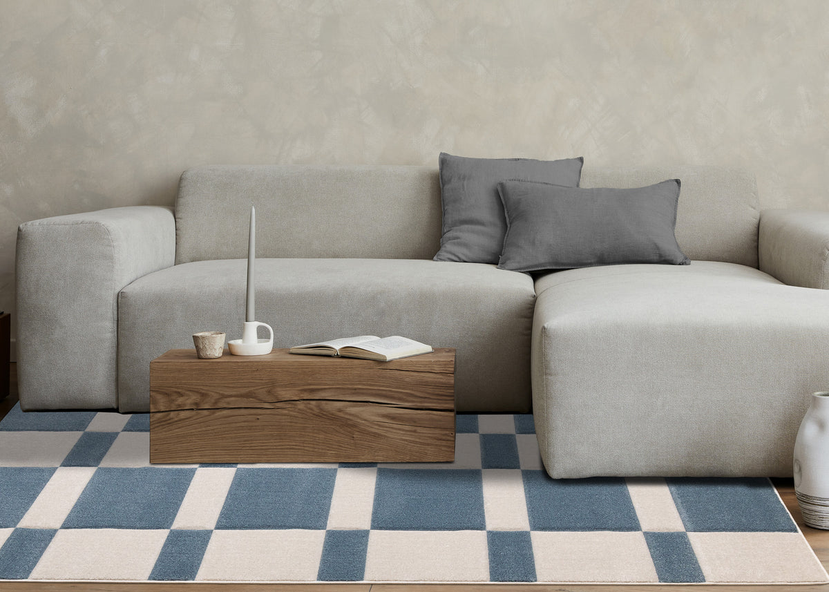 Art Geometric Blue Area Rug
