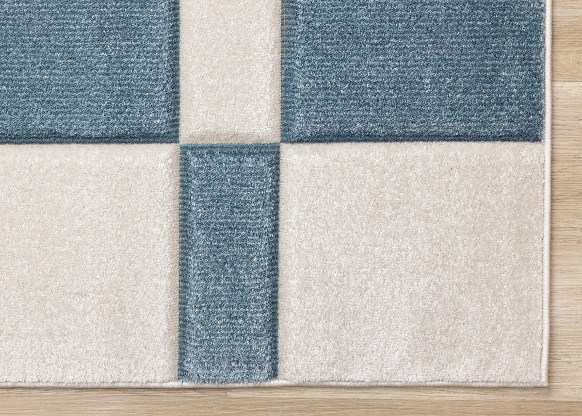Art Geometric Blue Area Rug