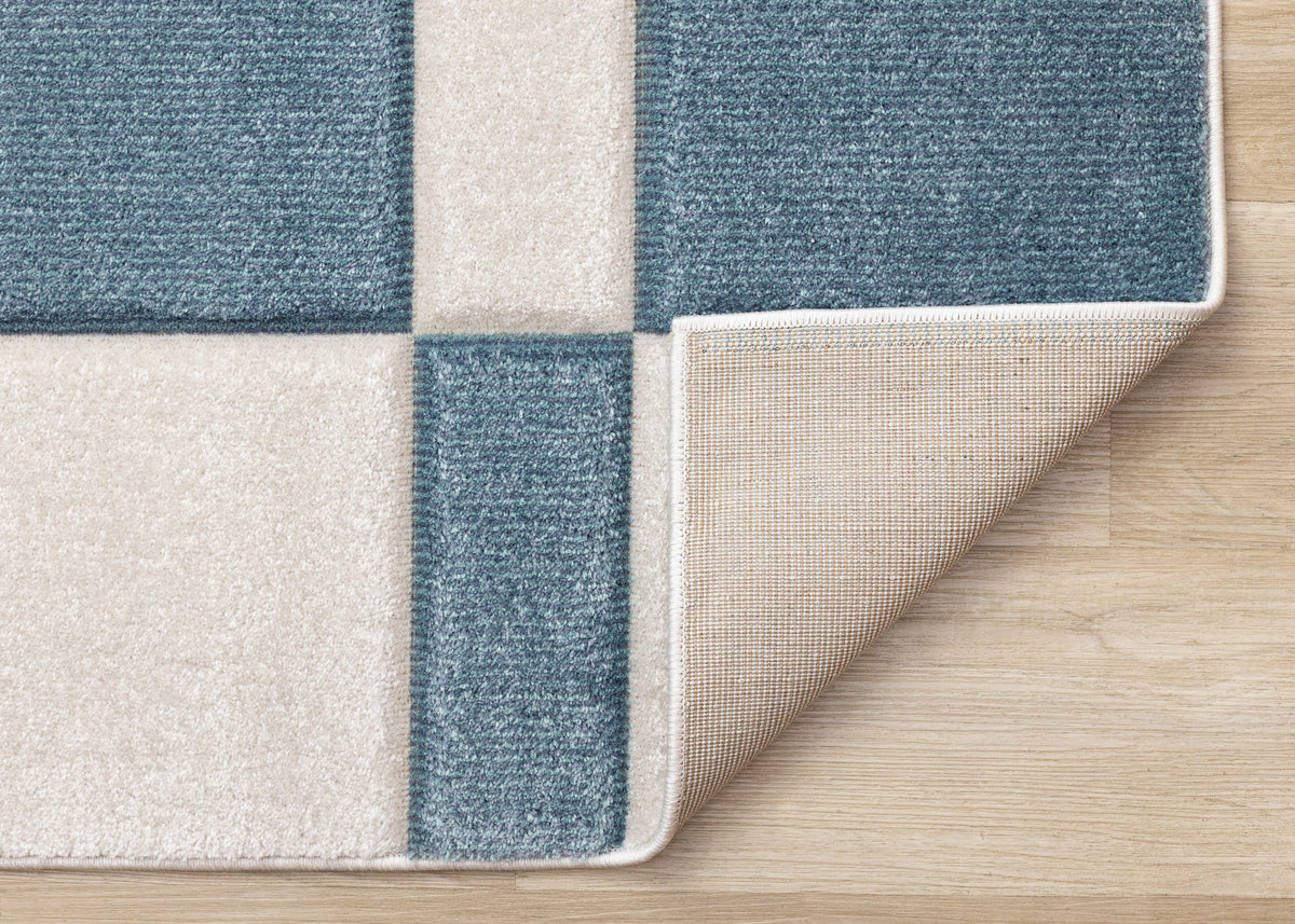 Art Geometric Blue Area Rug