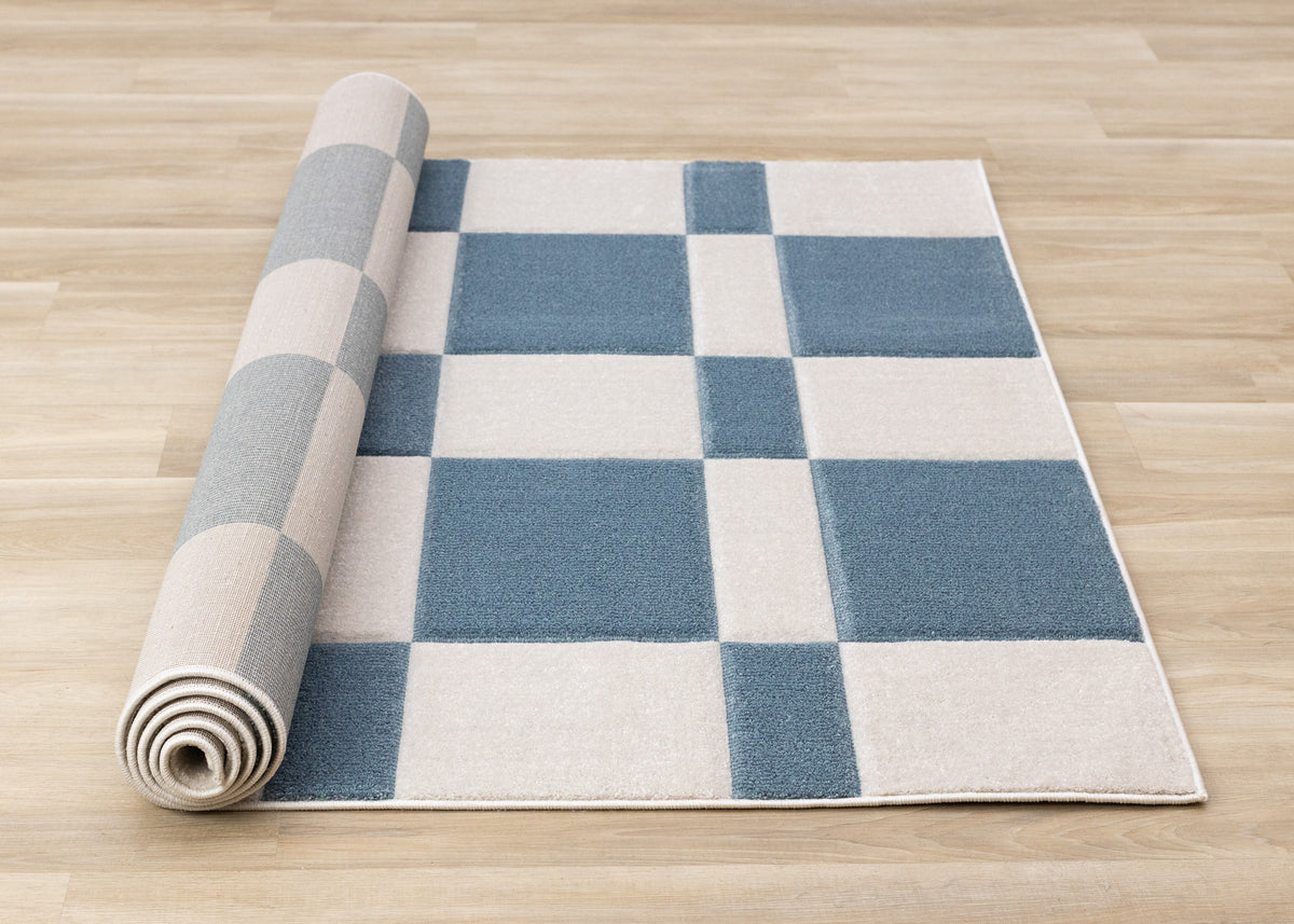 Art Geometric Blue Area Rug