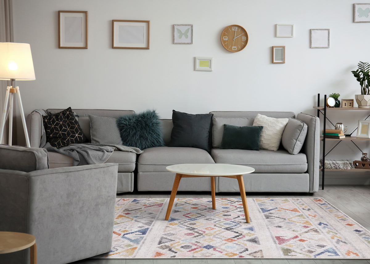 Tribal Southwestern Over-Dyed Cream Area Rug