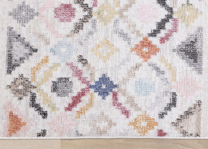 Tribal Southwestern Over-Dyed Cream Area Rug