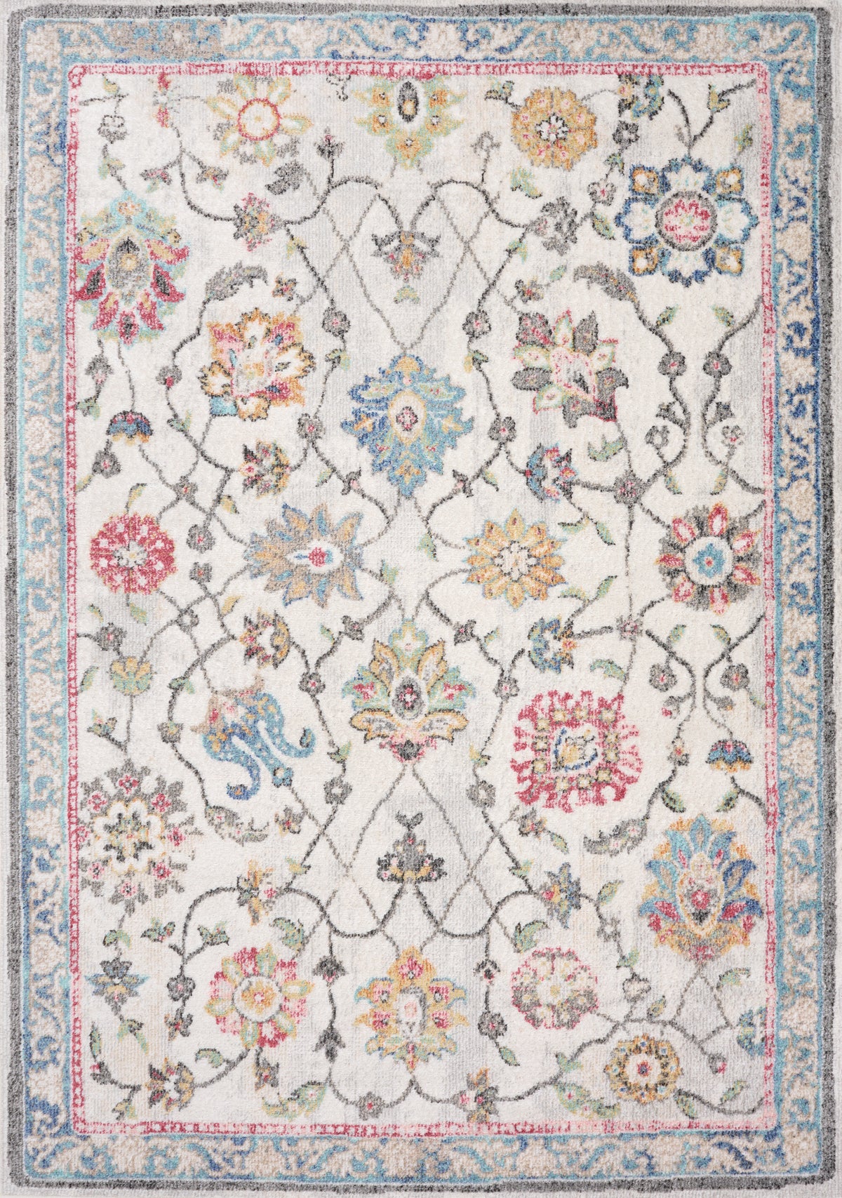 Tapis classique traditionnel crème