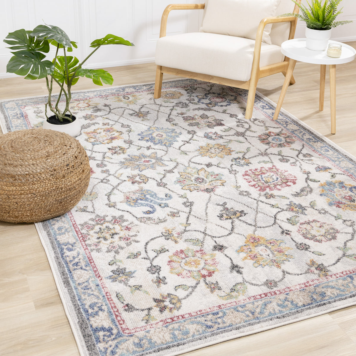 Classic Traditional Classic Cream Area Rug