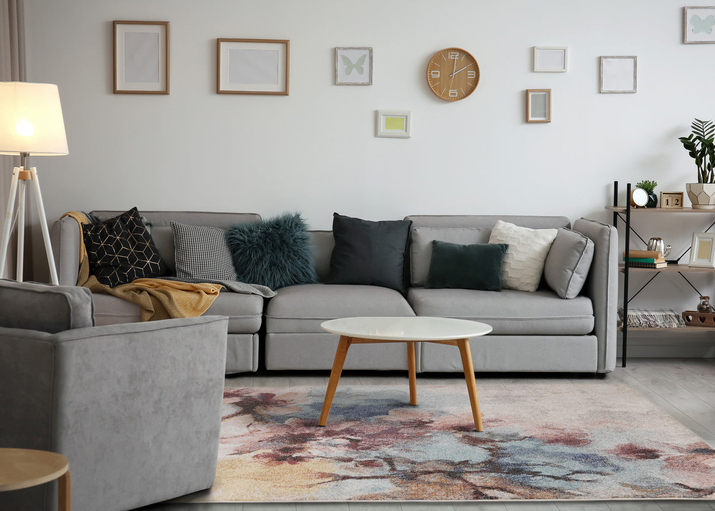 Modern Botanical Cream Area Rug