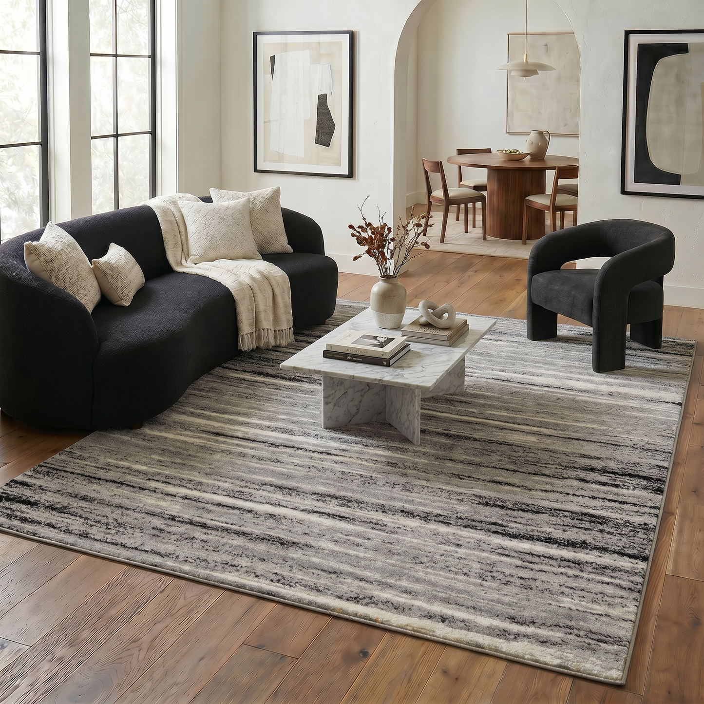 Alfombra gris moderna contemporánea Sakarya