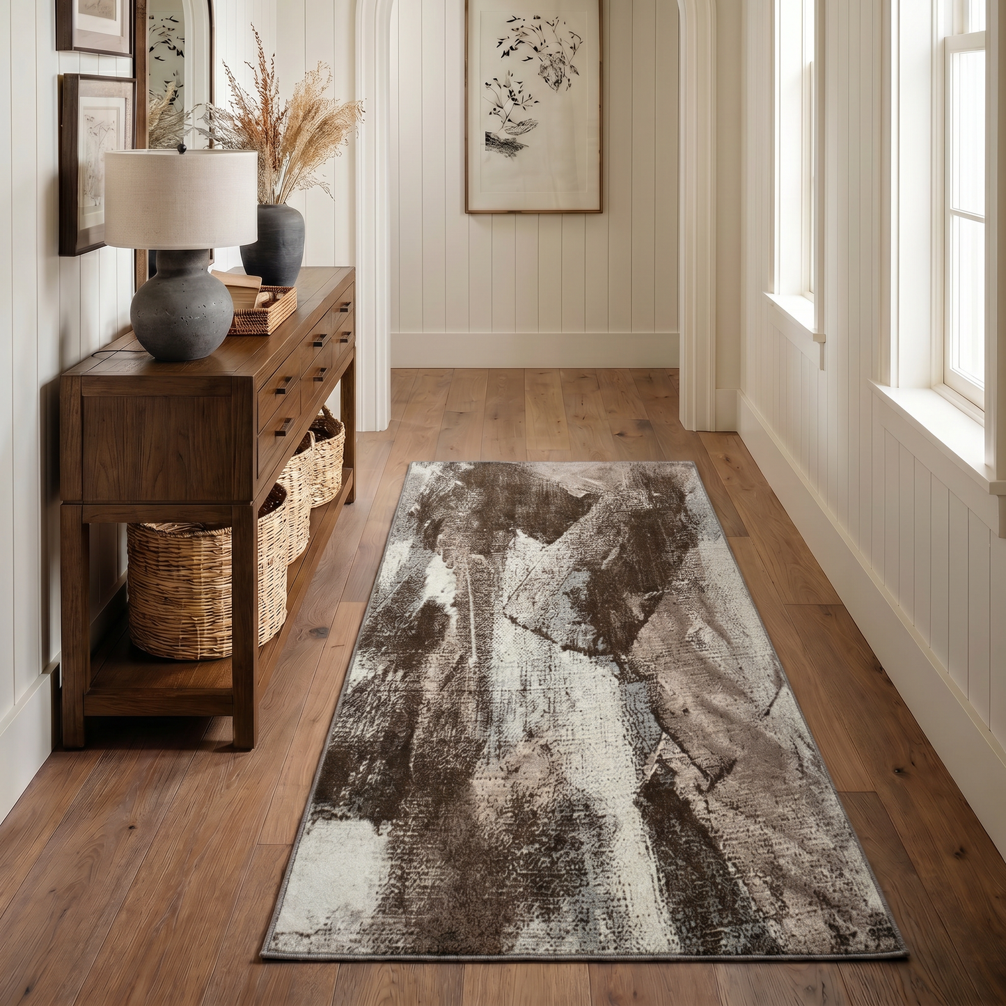 Marco Abstract Modern Brown and Beige Indoor Rug
