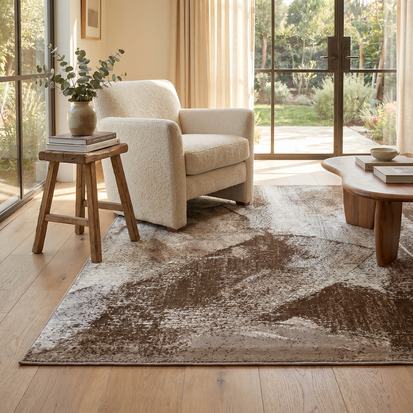 Marco Abstract Modern Brown and Beige Indoor Rug
