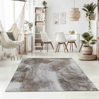 Marco Abstract Modern Brown and Beige Indoor Rug
