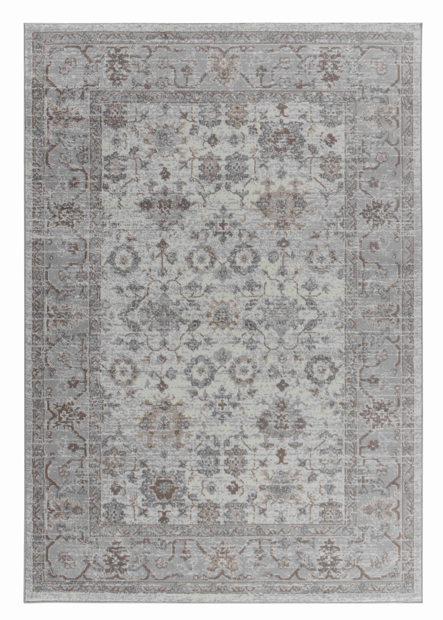 Sakarya Traditional Distressed Grey Rug