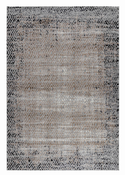 Sakarya Geometric Abstract Brown Rug