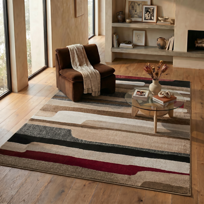Zaman Abstract Contemporary Brown Indoor Rug