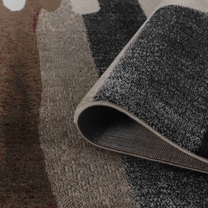 Zaman Abstract Contemporary Brown Indoor Rug