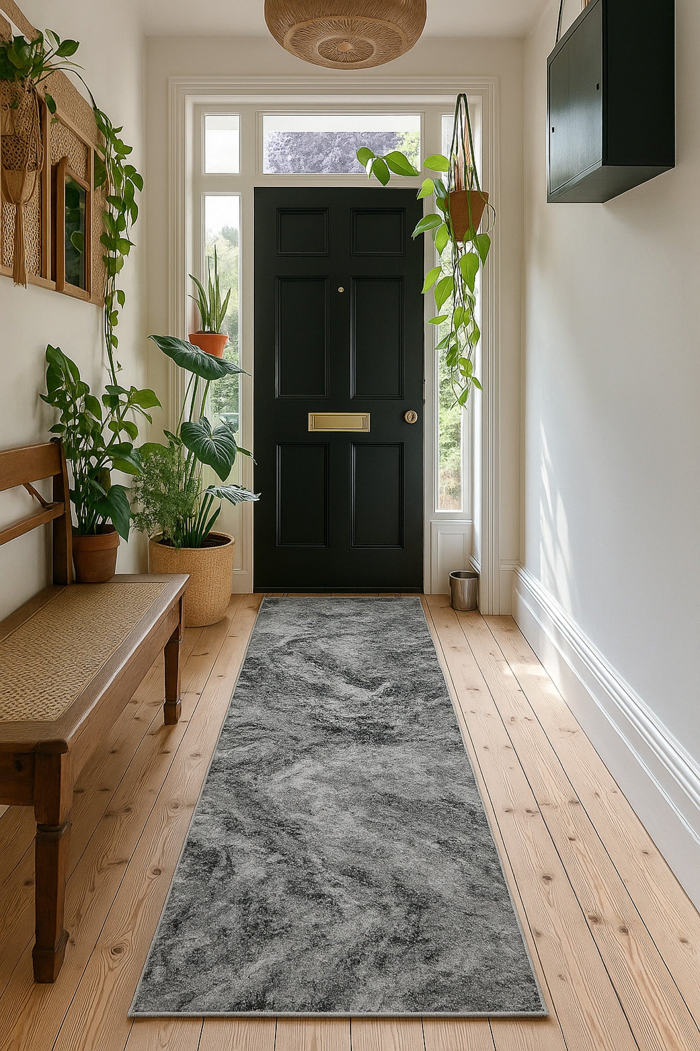 Sakarya Abstract Splash Grey Rug