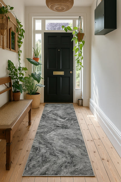 Sakarya Abstract Splash Grey Rug