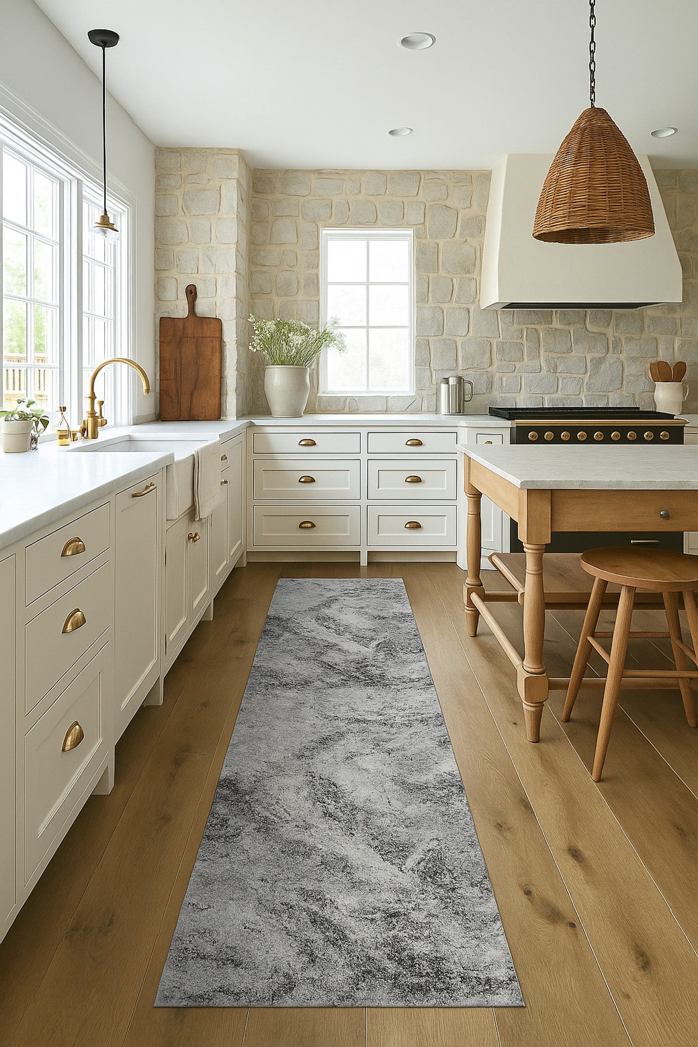 Sakarya Abstract Splash Grey Rug