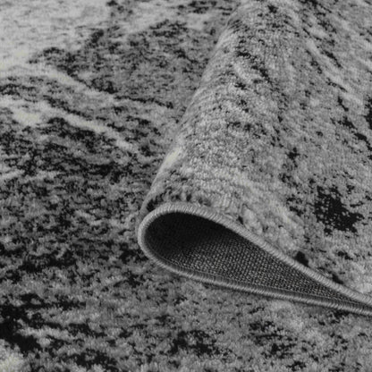 Micah Abstract Marble Contemporary Grey and Black Indoor Rug