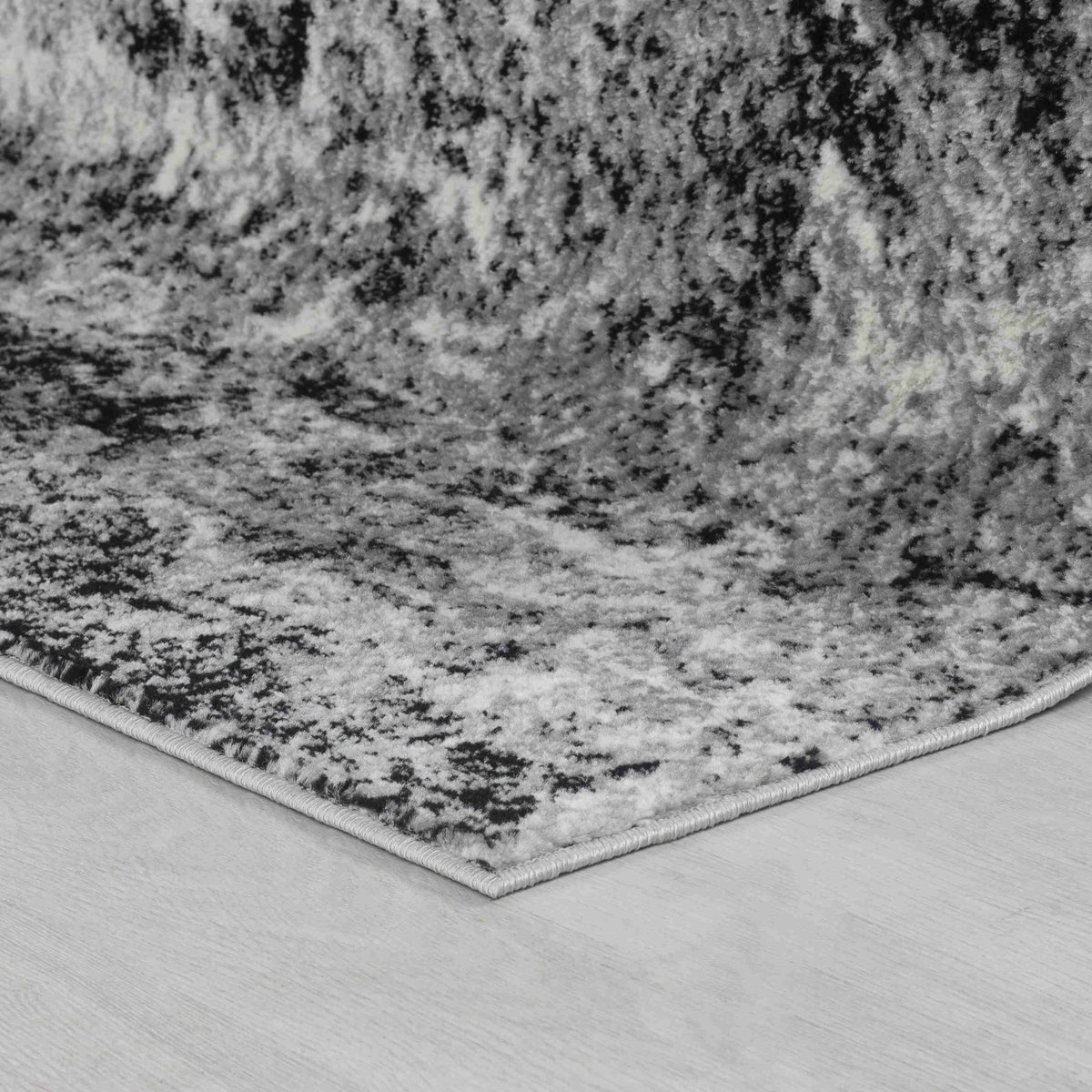 Micah Abstract Marble Contemporary Grey and Black Indoor Rug