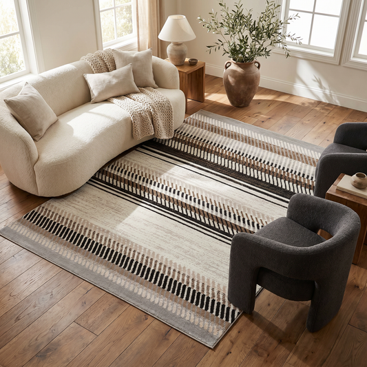 Tapis beige moderne côtier Sakarya