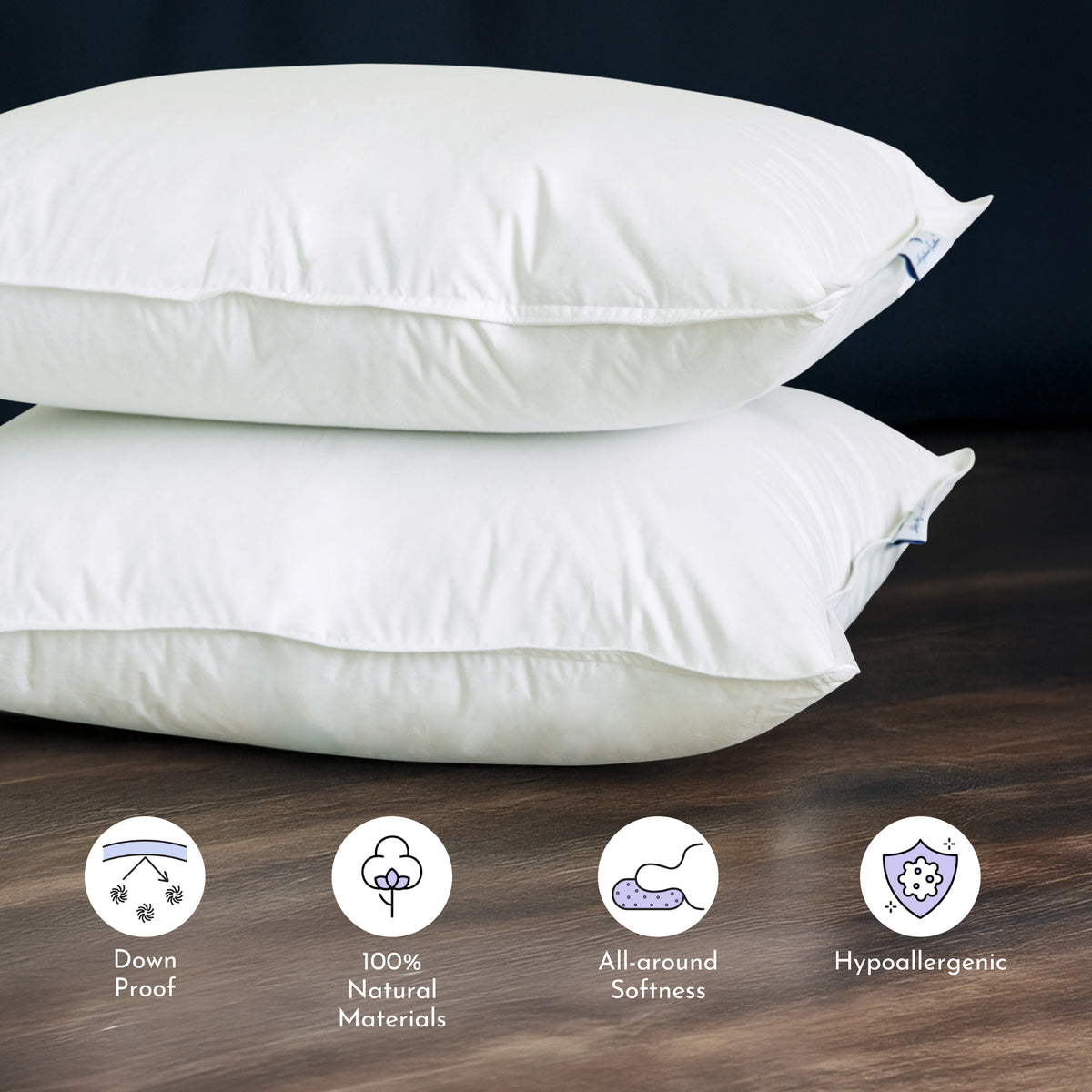 Tovi Duck Down White Pillow