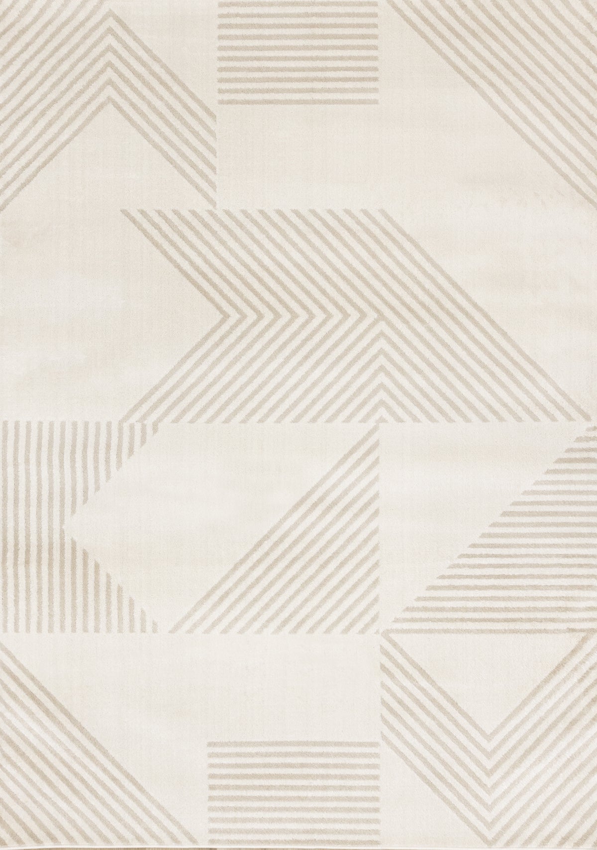 Tapis contemporain géométrique crème
