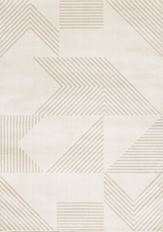 Alfombra geométrica contemporánea color crema