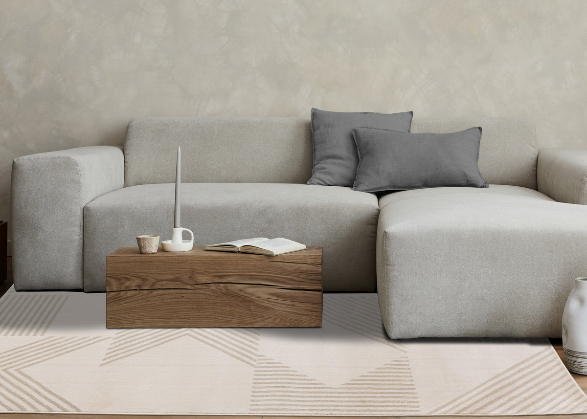Contemporary Geometric Cream Area Rug