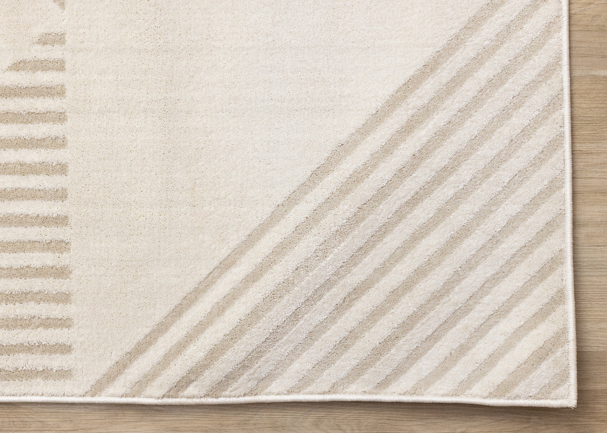 Contemporary Geometric Cream Area Rug