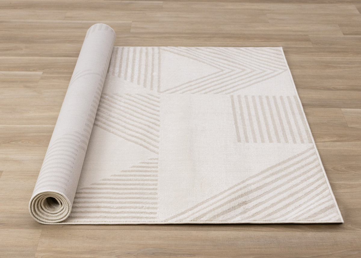 Contemporary Geometric Cream Area Rug