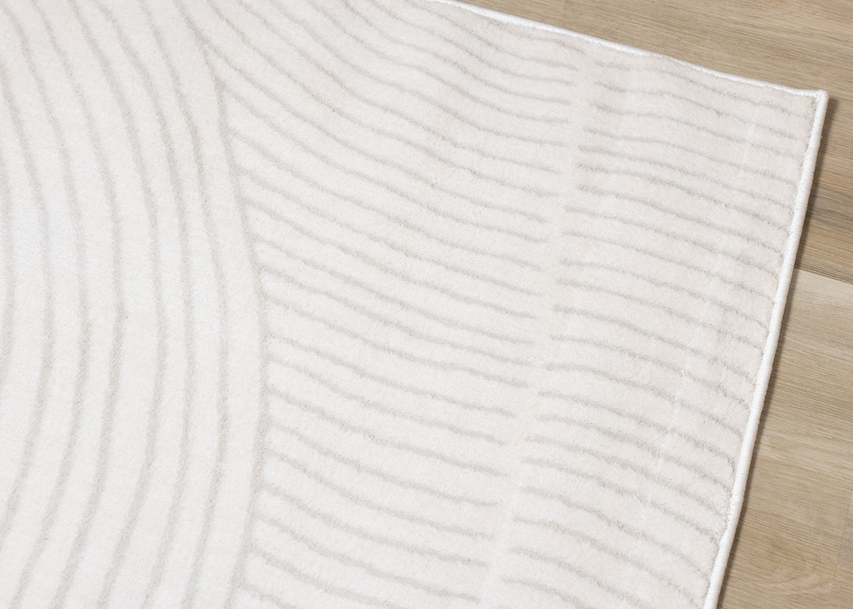 Modern Geometric Tonal Solid Cream Area Rug