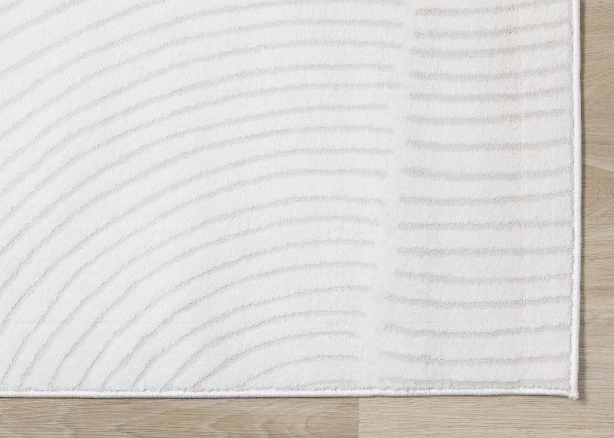 Modern Geometric Tonal Solid Cream Area Rug