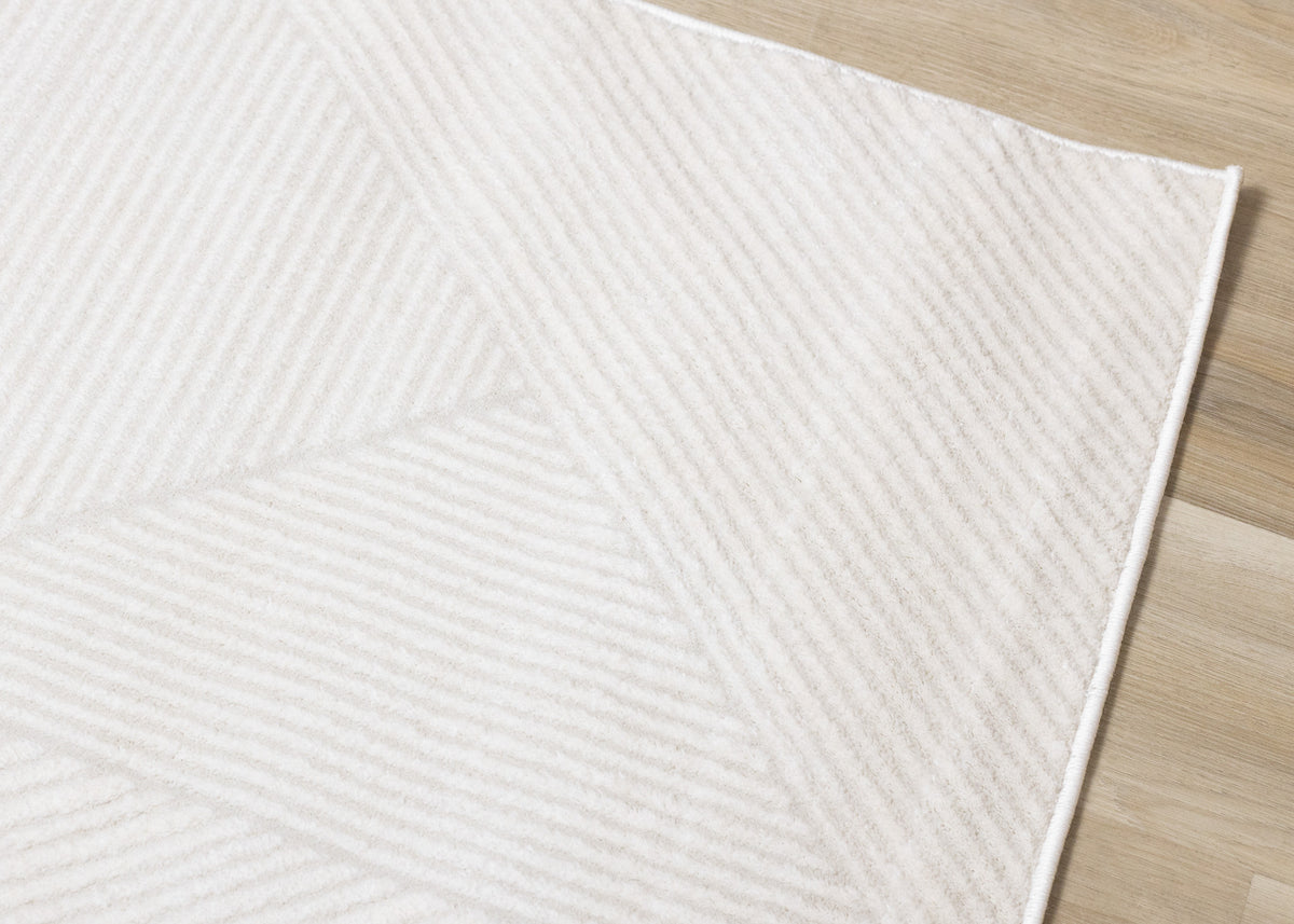Modern Geometric Tonal Solid Cream Area Rug