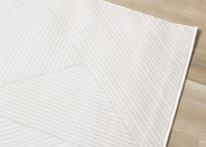 Tapis moderne géométrique uni crème
