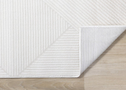 Tapis moderne géométrique uni crème