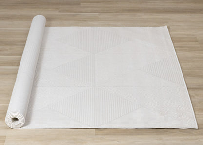 Tapis moderne géométrique uni crème