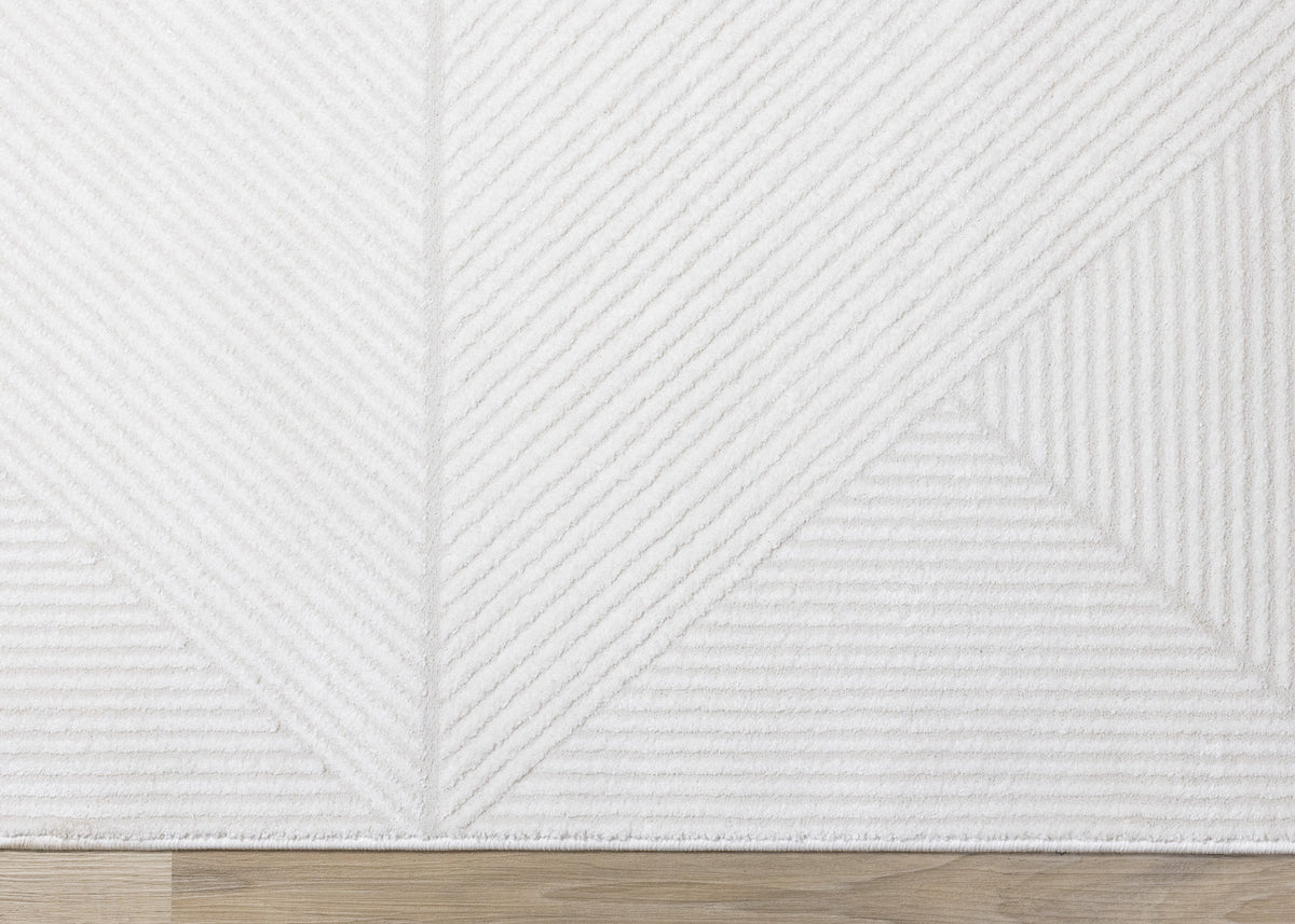 Modern Geometric Tonal Solid Cream Area Rug
