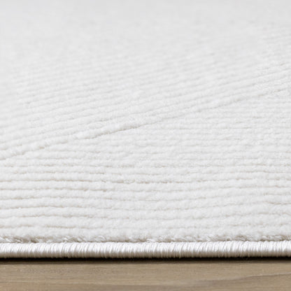 Tapis moderne géométrique uni crème