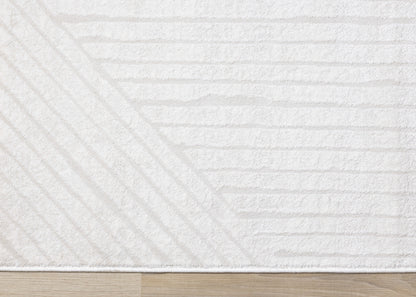 Alfombra moderna de rayas en tonos crema sólidos