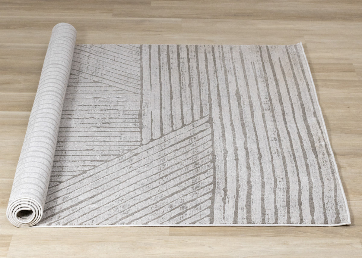 Modern Stripes Tonal Solid Grey Area Rug