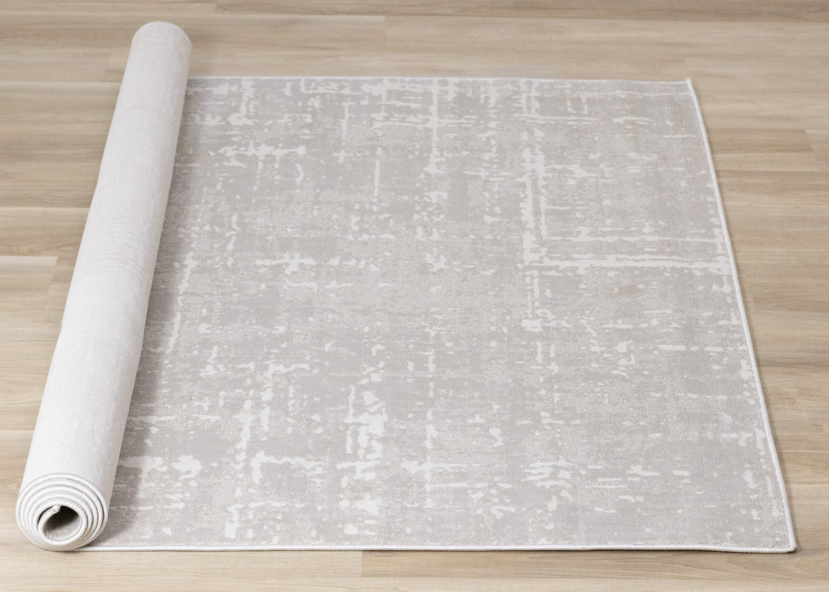 Modern Organic Tonal Solid Cream Area Rug