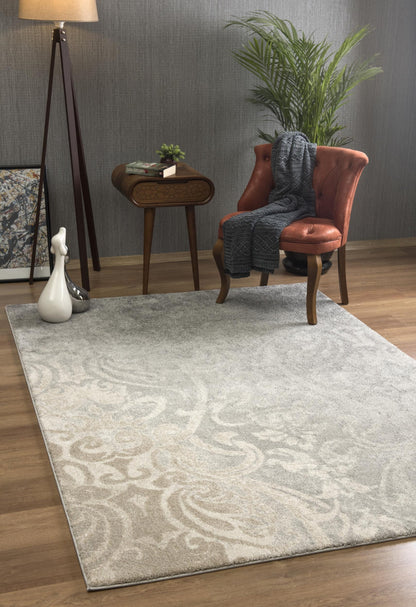 Tapis gris contemporain moderne en peluche de Nouvelle-Zélande