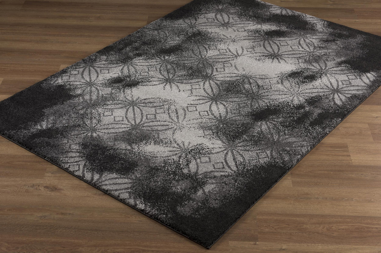 Tapis noir contemporain scandinave en peluche de Nouvelle-Zélande