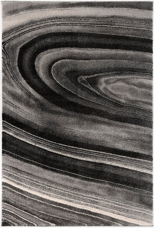Alfombra de interior gris oscuro abstracta moderna de la colección de felpa de Nueva Zelanda