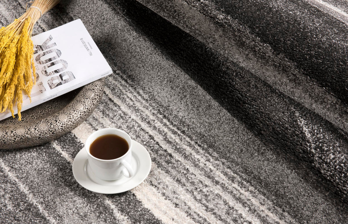 Darius Abstract Contemporary Grey and Black Indoor Rug