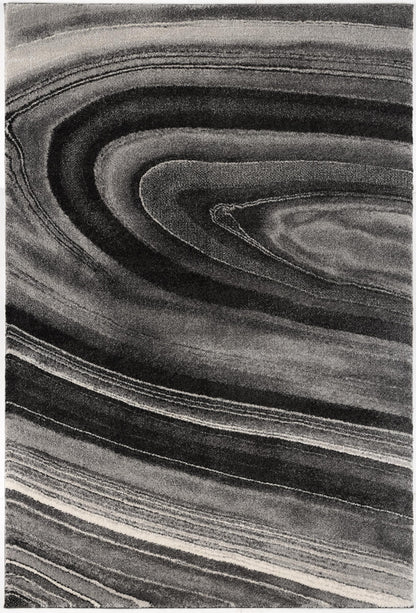 Darius Abstract Contemporary Grey and Black Indoor Rug