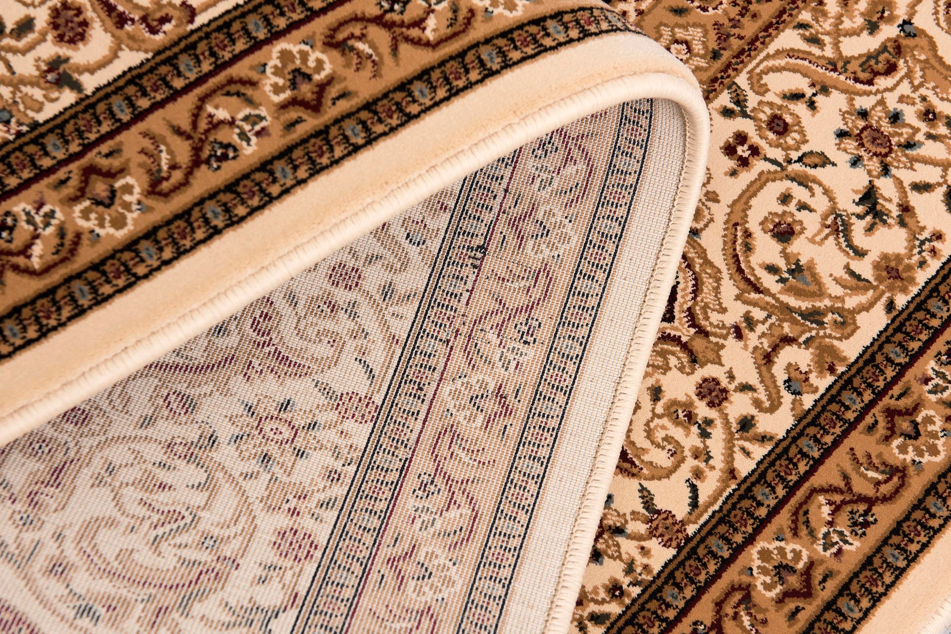 Hadi Persian Medallion Traditional Cream and Black Indoor Rug-11