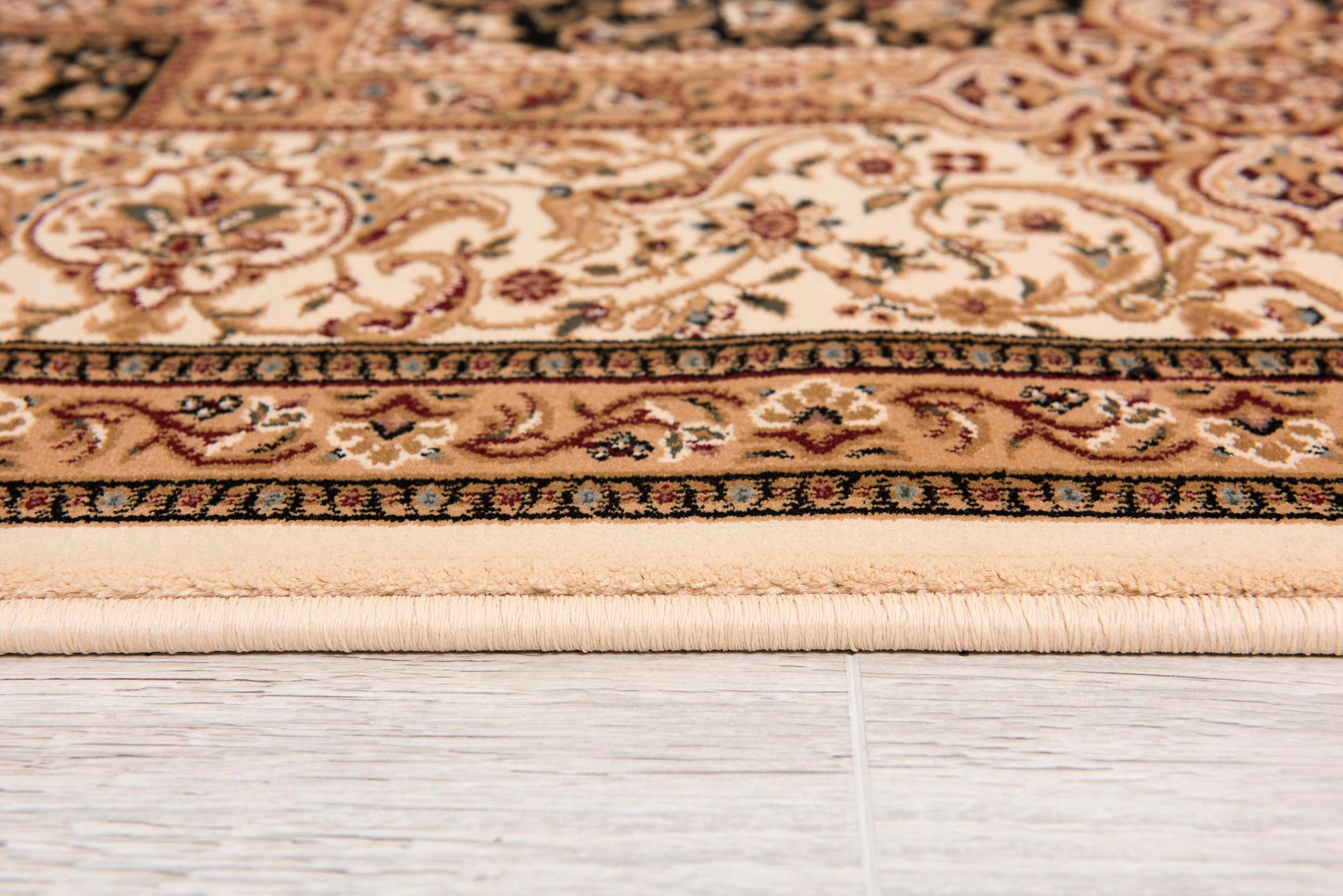 Hadi Persian Medallion Traditional Cream and Black Indoor Rug-12